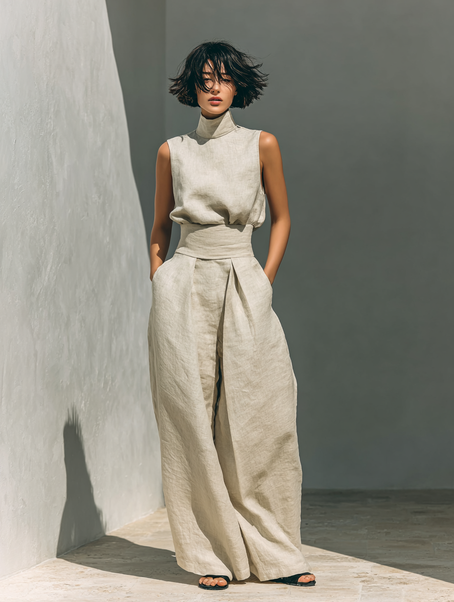 Maravilla | CONJUNTO PANTALÓN ANCHO DE ALGODÓN PARA MUJER