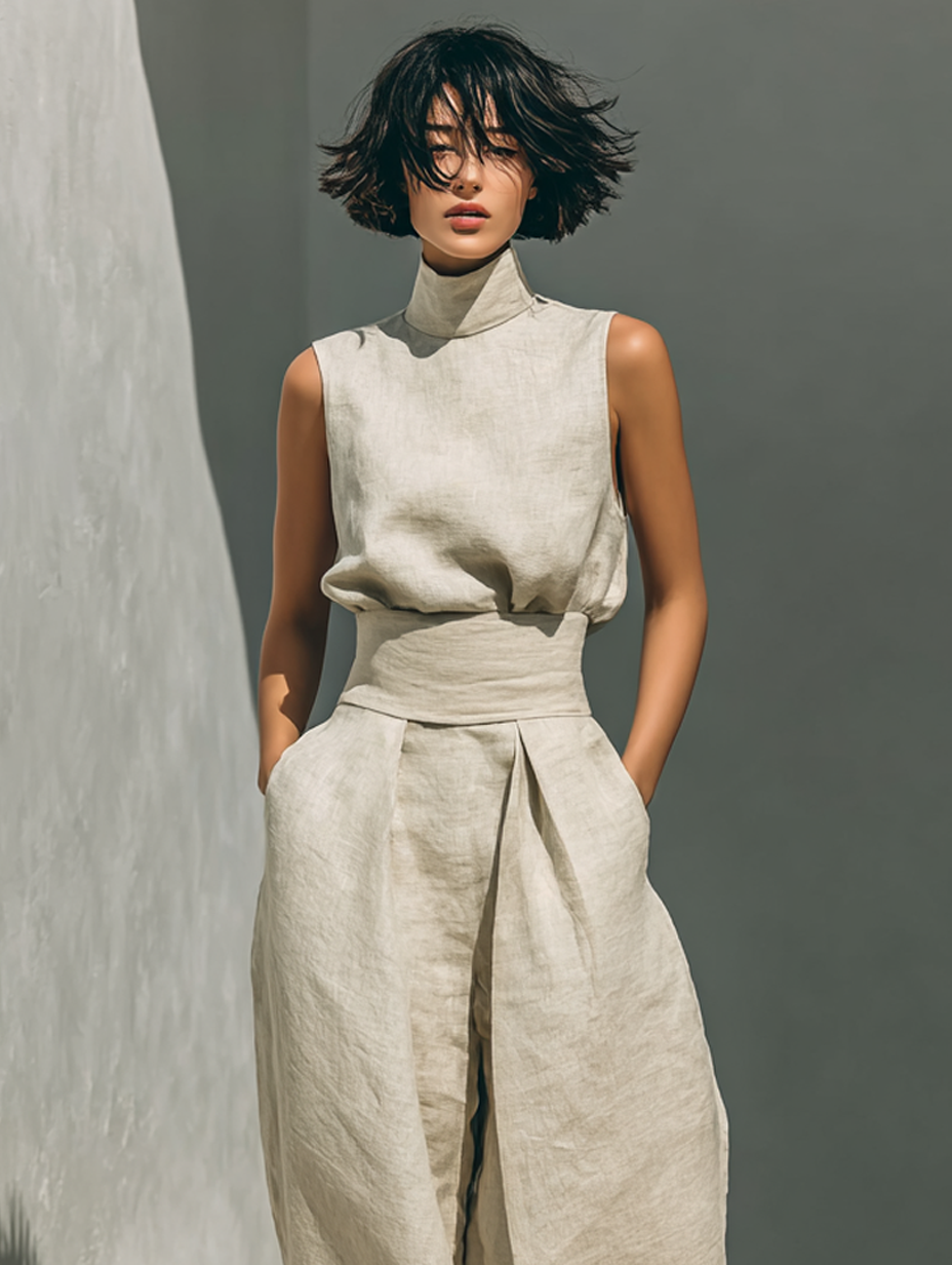 Maravilla | CONJUNTO PANTALÓN ANCHO DE ALGODÓN PARA MUJER