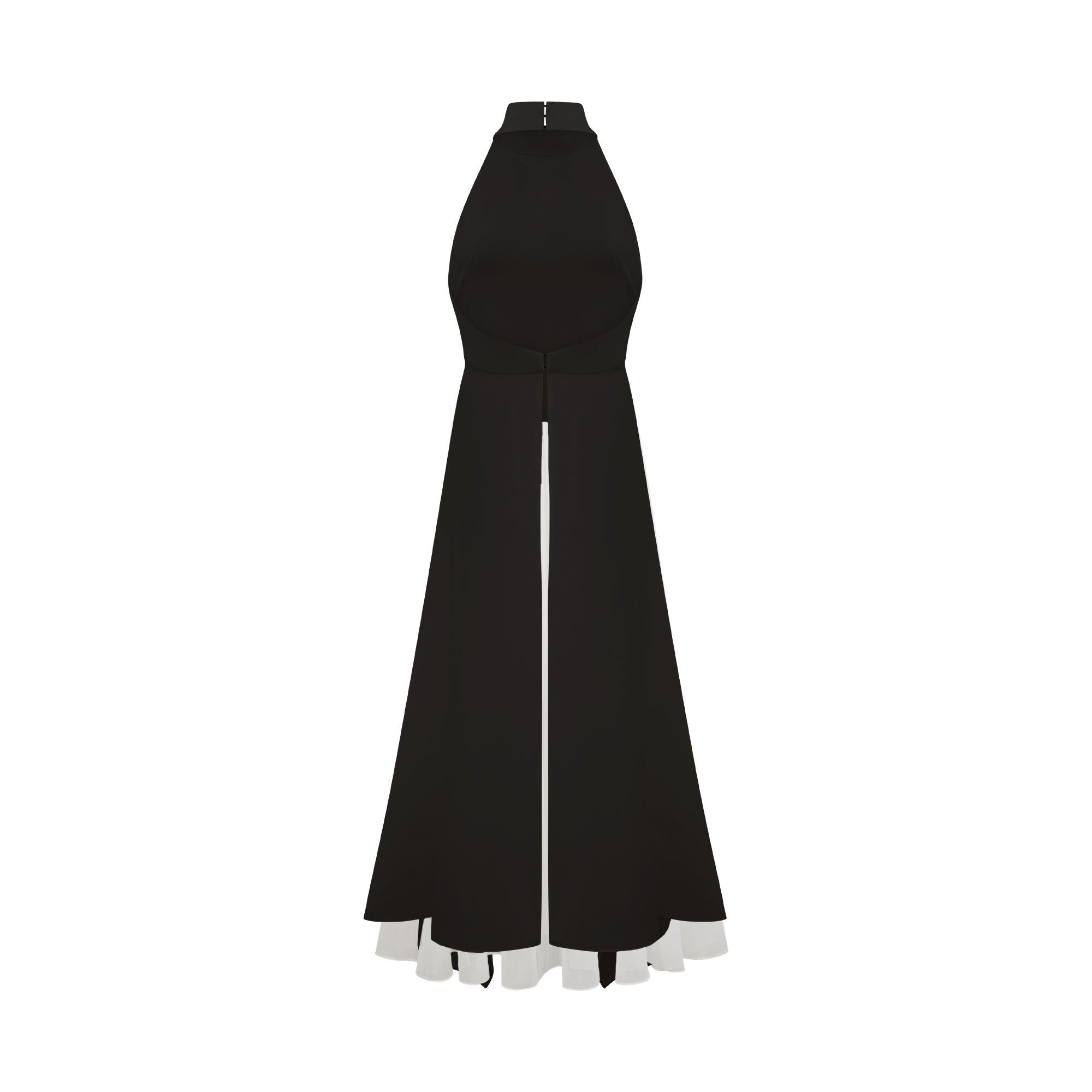 Vestido largo en capas con escote halter de Inés.