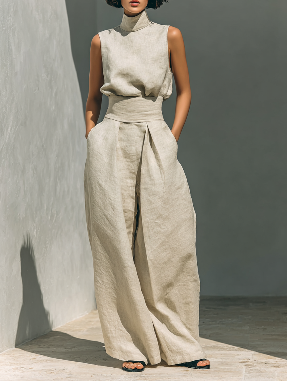 Maravilla | CONJUNTO PANTALÓN ANCHO DE ALGODÓN PARA MUJER