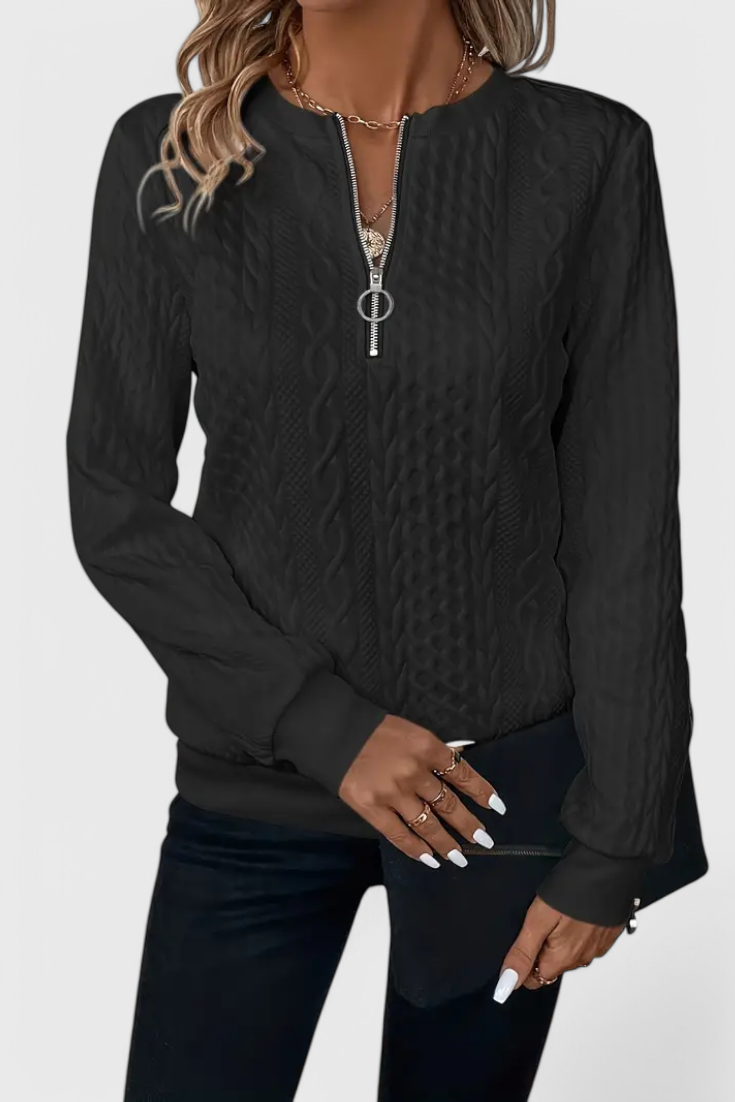 Amalia| Jersey de Punto con Cremallera Suave