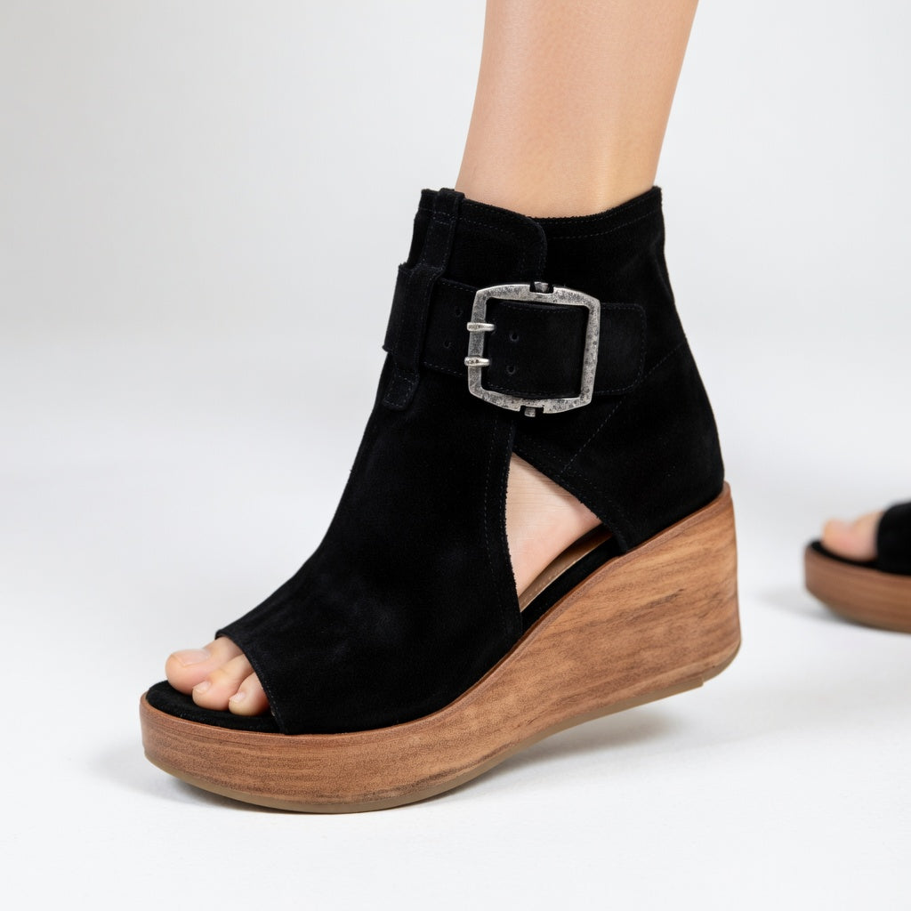 Orélisse™ - Botines con cuña de punta abierta estilo moderno