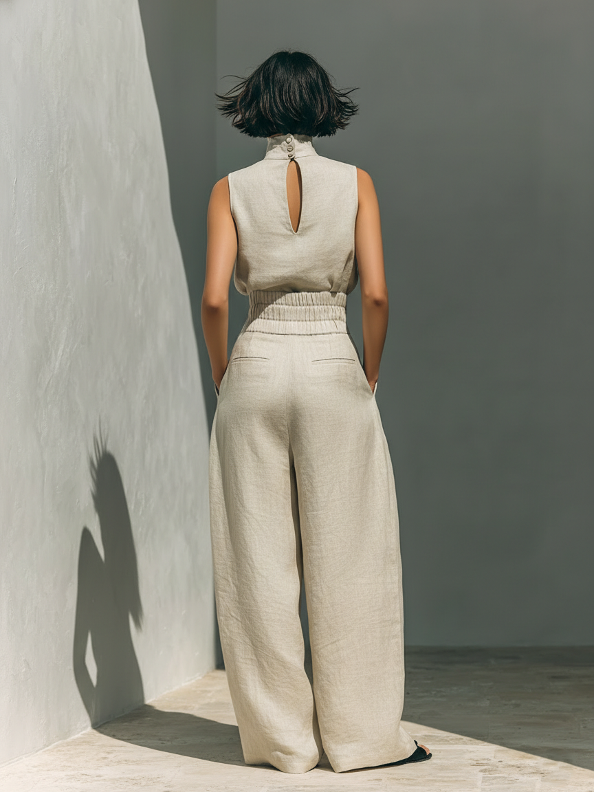 Maravilla | CONJUNTO PANTALÓN ANCHO DE ALGODÓN PARA MUJER