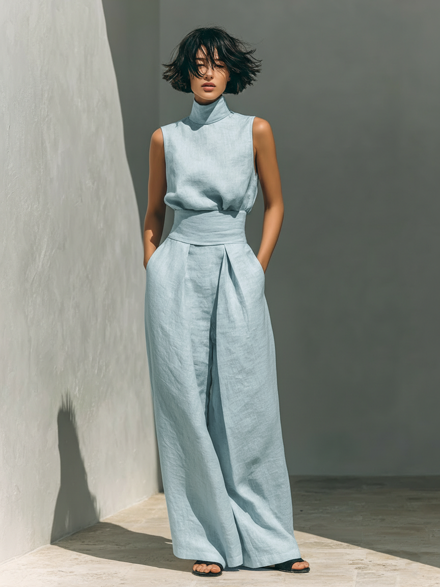 Maravilla | CONJUNTO PANTALÓN ANCHO DE ALGODÓN PARA MUJER