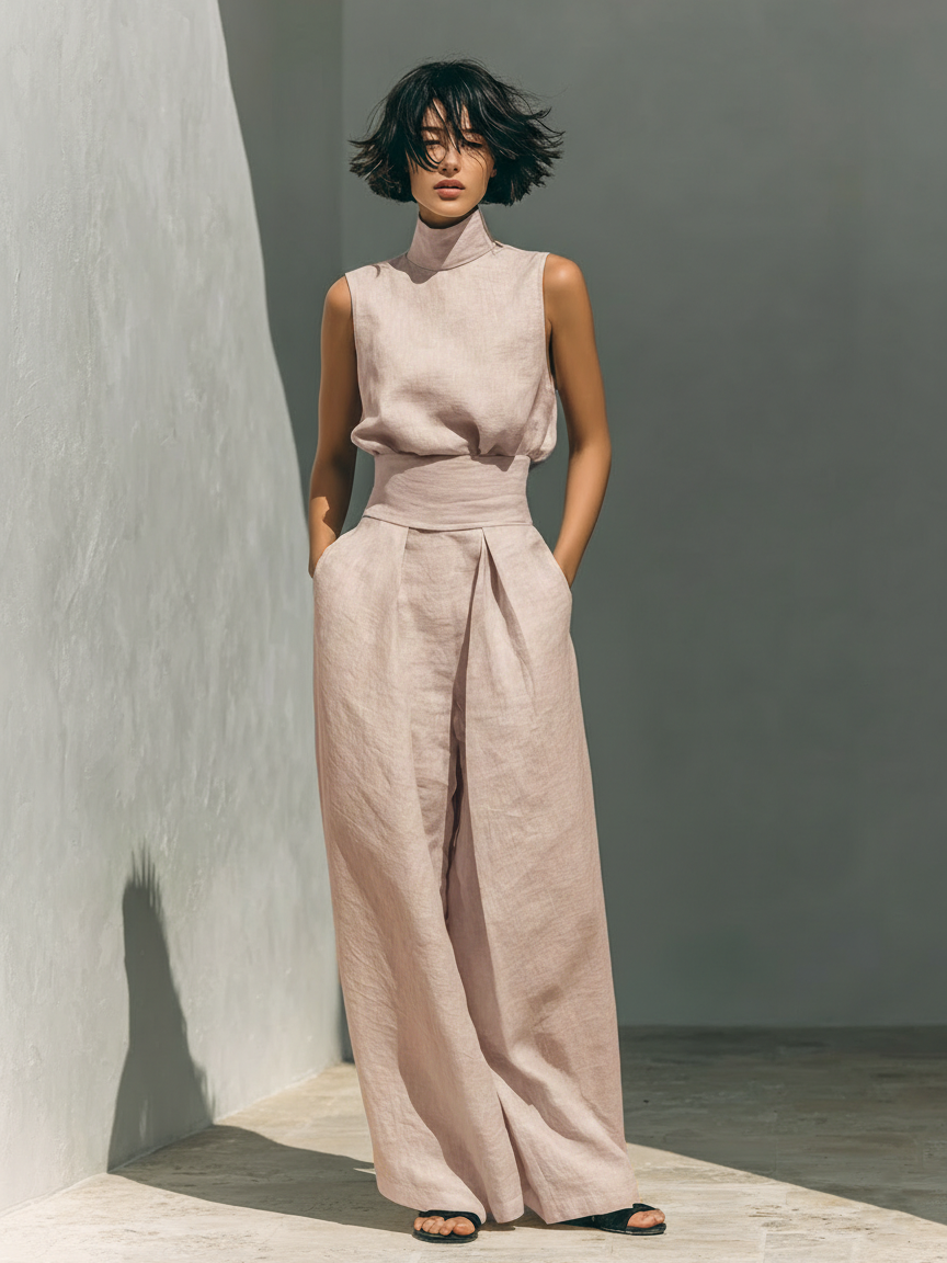 Maravilla | CONJUNTO PANTALÓN ANCHO DE ALGODÓN PARA MUJER