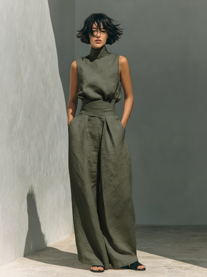 Maravilla | CONJUNTO PANTALÓN ANCHO DE ALGODÓN PARA MUJER