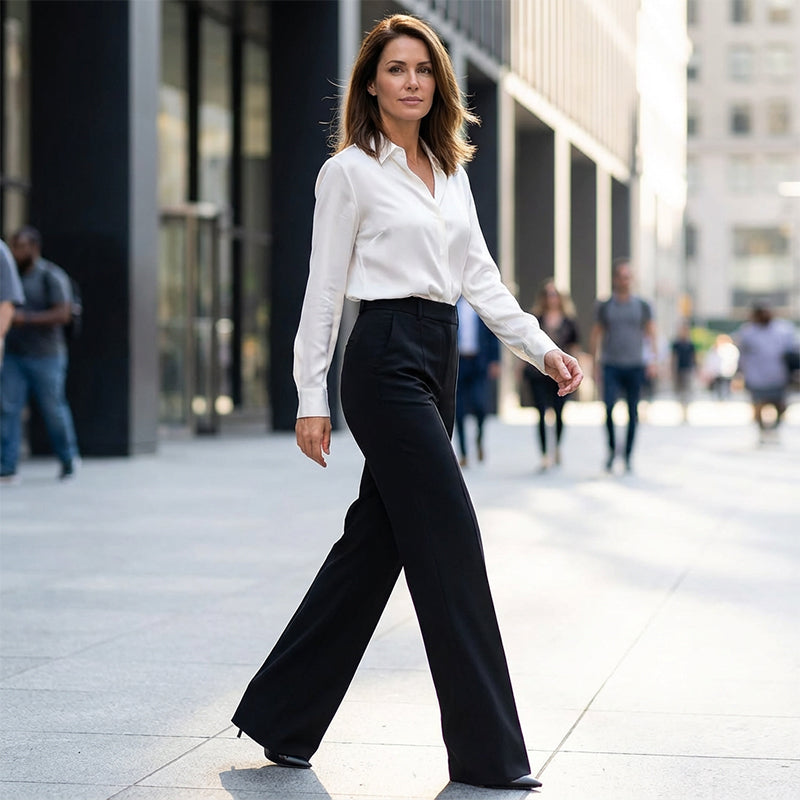 Maria | Pantalon de traje para mujer con cintura alta — estilo profesional y favorecedor.